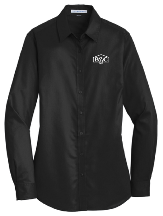 B&C Port Authority® Ladies SuperPro™ Twill Longsleeve Shirt